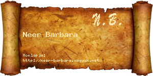 Neer Barbara névjegykártya